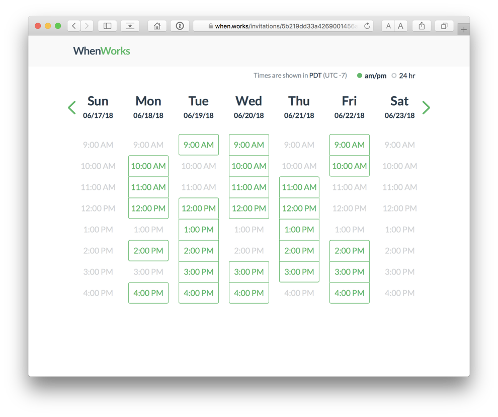 Choosing a Meeting Time